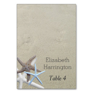 Starfish Beach Sand Name Escort Cards Tischnummer