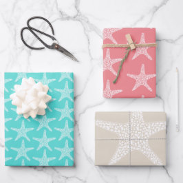 Starfish Beach Summer Wedtern Pattern Geschenkpapier Set