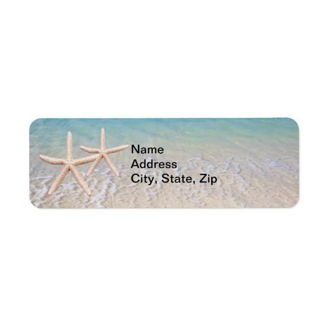 Starfish Beach Wedding Address Labels (Vorne)