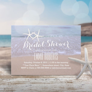 Starfish Beach Wedding Brautparty Einladung