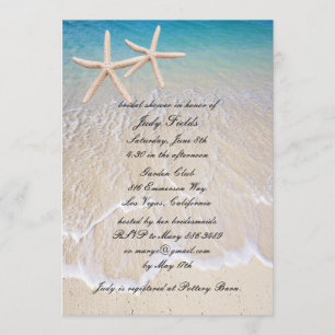 Starfish Beach Wedding Bridal Dusche Einladung