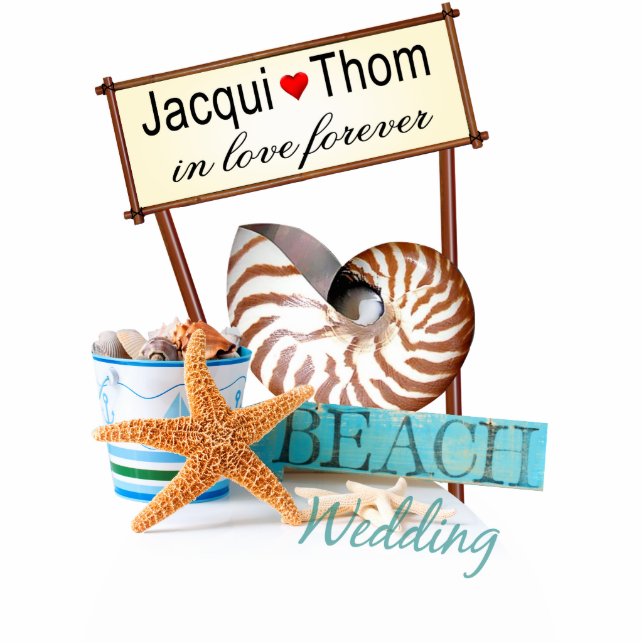 Starfish Beach Wedding CONTACT ME to PERSONALIZE Freistehende Fotoskulptur (Vorne)