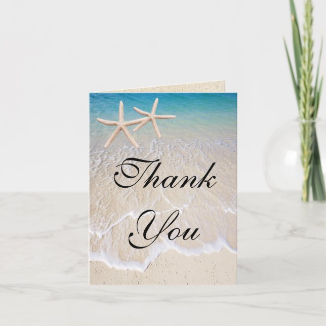 Starfish Beach Wedding Dankeschön Card Dankeskarte (Vorderseite)
