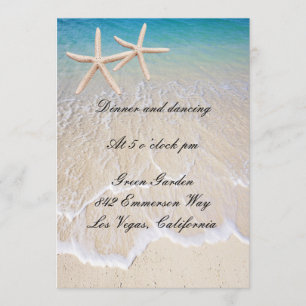 Starfish Beach Wedding Empfang Card Einladung