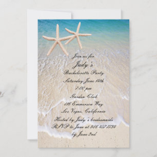Starfish Beach Wedding Junggeselinnen-Abschied Ein Einladung