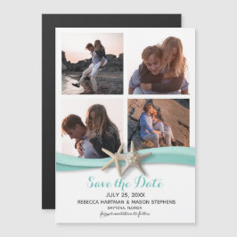 Starfish Beach Wedding Multi Foto Save the Date Magneteinladung