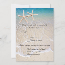 Starfish Beach Wedding Response Card RSVP Karte