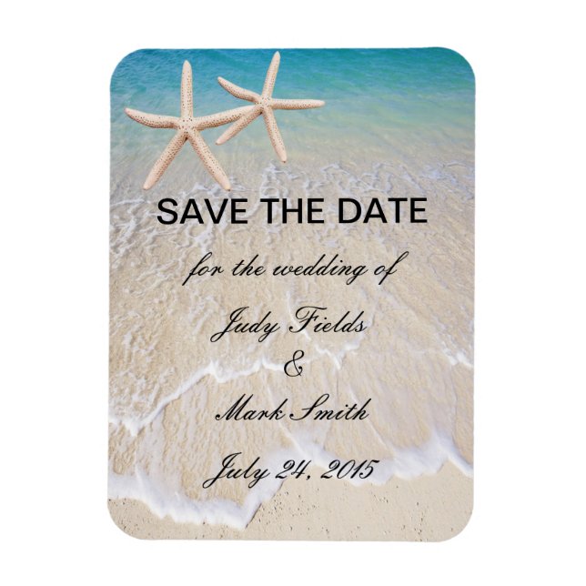 Starfish Beach Wedding speichert das Date Magnet (Vertikal)
