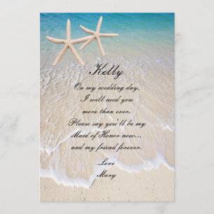 Starfish Beach Wedding Trauzeugin Card Einladung