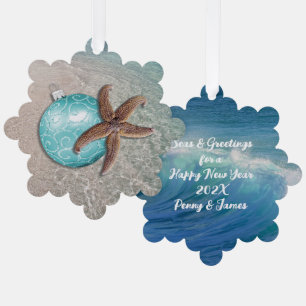Starfish Beach Weihnachtsschmuckkarte Ornament Karte