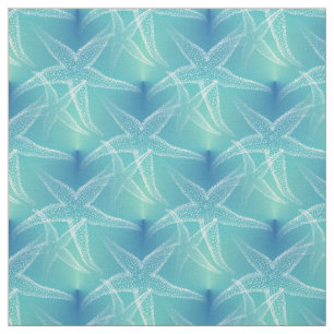 Starfish-blaues Aqua-Strand-Gewebe Stoff