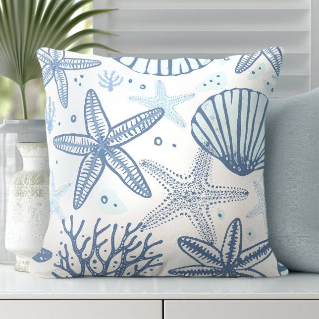 Starfish Blaues Kissen (Discover Gorgeous Coastal Throw Pillows by Totally Coast.)