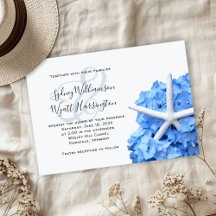 Starfish Blue Hydrangea Einfache Zeremonie