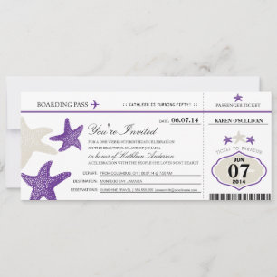 Starfish Boarding Pass Geburtstag Einladung