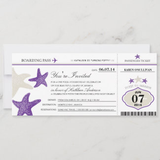 Starfish Boarding Pass Geburtstag Einladung