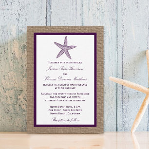 Starfish Burlap Beach Hochzeit   Wählen Sie Ihre F Einladung