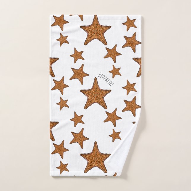 Starfish Cartoon Badhandtuch Set (Handtuch)