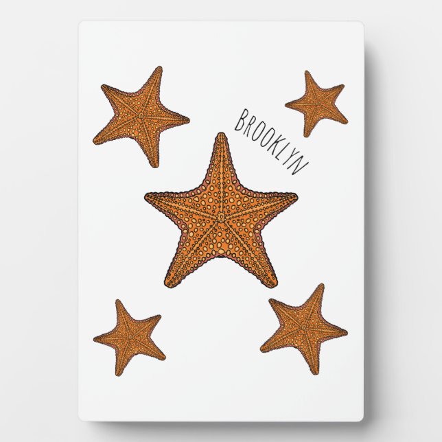 Starfish Cartoon Fotoplatte (Vorderseite)