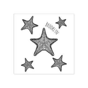 Starfish Cartoon Gummistempel