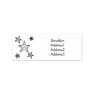 Starfish Cartoon Gummistempel