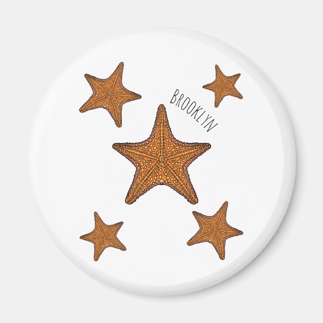Starfish Cartoon Magnet (Vorne)