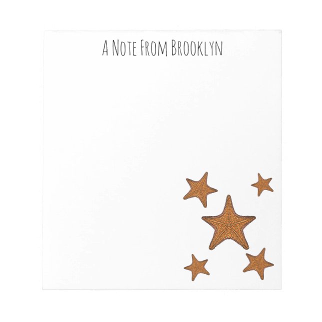 Starfish Cartoon Notizblock (Vorderseite)