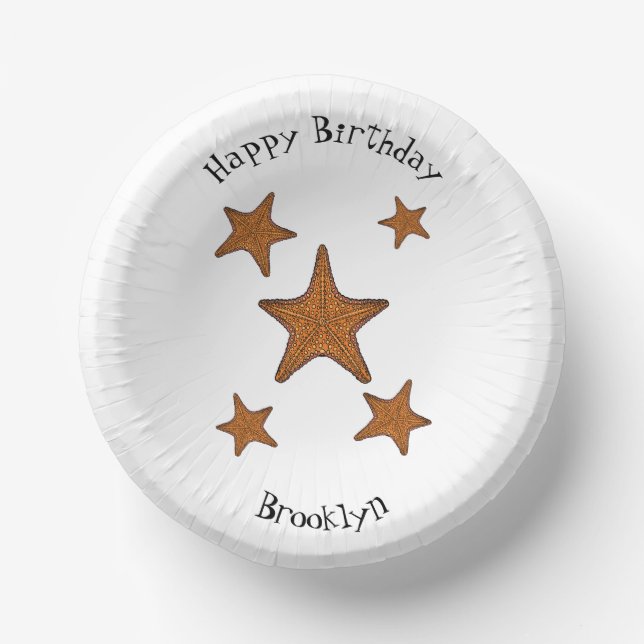 Starfish Cartoon Pappteller (Vorderseite)