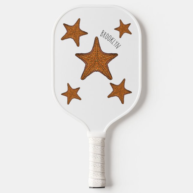 Starfish Cartoon Pickleball Schläger (Vorderseite)