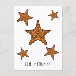 Starfish Cartoon Postkarte