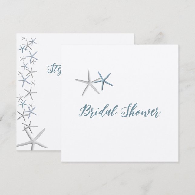 Starfish Champagne Bridal Dusche Einladungen (Vorne/Hinten)