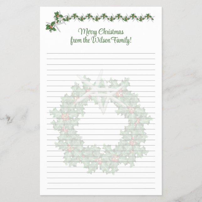 Starfish Christmas Newsletter Lined Paper Flyer (Vorne)