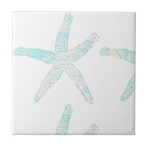 Starfish Coastal Beach Blue Aqua Schönes Geschenk Fliese