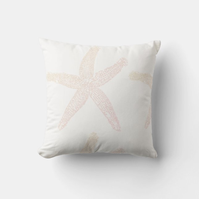 Starfish Coastal White Light Pastel Orange Kissen (Vorderseite)