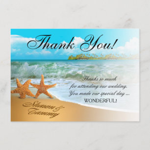 Starfish Couple Danke GEFRAGT NAMEN IN SAND Einladung