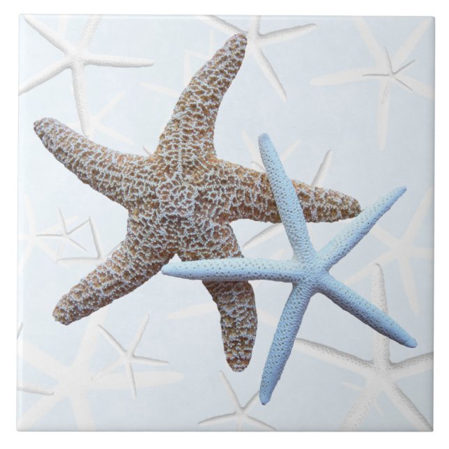 Starfish Couple Decorative Square Tile Fliese (Vorderseite)
