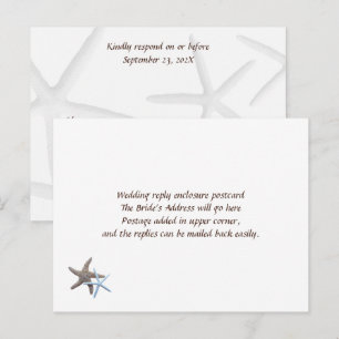 Starfish Couple Easy Wedding Antwort Postkarten