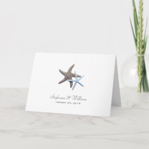 Starfish Couple Folded Wedding Invitation Cards Einladung