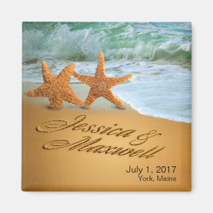 Starfish Couple FRAGTE, IHRE NAMEN IN SAND AUFZUBR Magnet