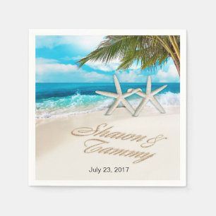 Starfish Couple FRAGTE, IHRE NAMEN IN SAND AUFZUBR Serviette