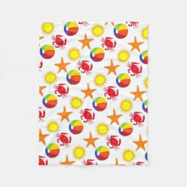 Starfish Crab Beachball Sommer Sunshine Beach Fleecedecke