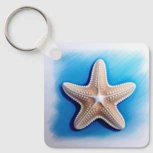 Starfish Crayon Zeichnend Schlüsselanhänger
