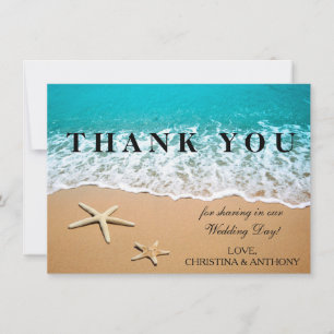 Starfish Destination Beach Wedding Danke Mitteilungskarte