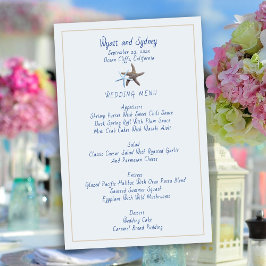 Starfish Drehmoment Beach Wedding Menu Template Flyer