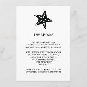 Starfish Einladungskarte für Hochzeiten, schwarz