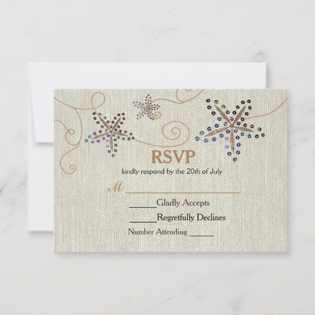 Starfish Elegance Beach UAWG Wedding Card RSVP Karte (Vorderseite)