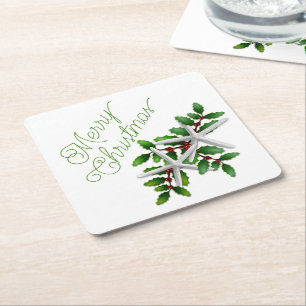 Starfish Frohe Weihnachts Party Drink Coasters Rechteckiger Pappuntersetzer