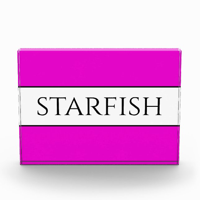 STARFISH Fun Bright Tropical Pink White Stripes Fotoblock (Vorderseite)