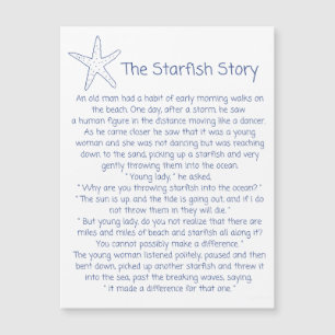 Starfish Gedicht, die Starfish Geschichte, Foster  Magnetkarte