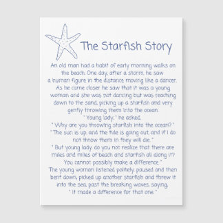 Starfish Gedicht, die Starfish Geschichte, Foster Magnetkarte