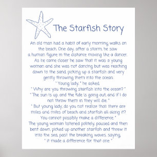 Starfish Gedicht, die Starfish Geschichte, Foster  Poster